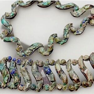 1940s Porcayo of Los Catillos Taxco Jewelry Necklace Earrings Bracelet Set